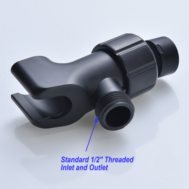 Original manufacturer, cross-border matte black American three-way socket, copper ball head, American boom, showerhead stand, wall base Specification drawing