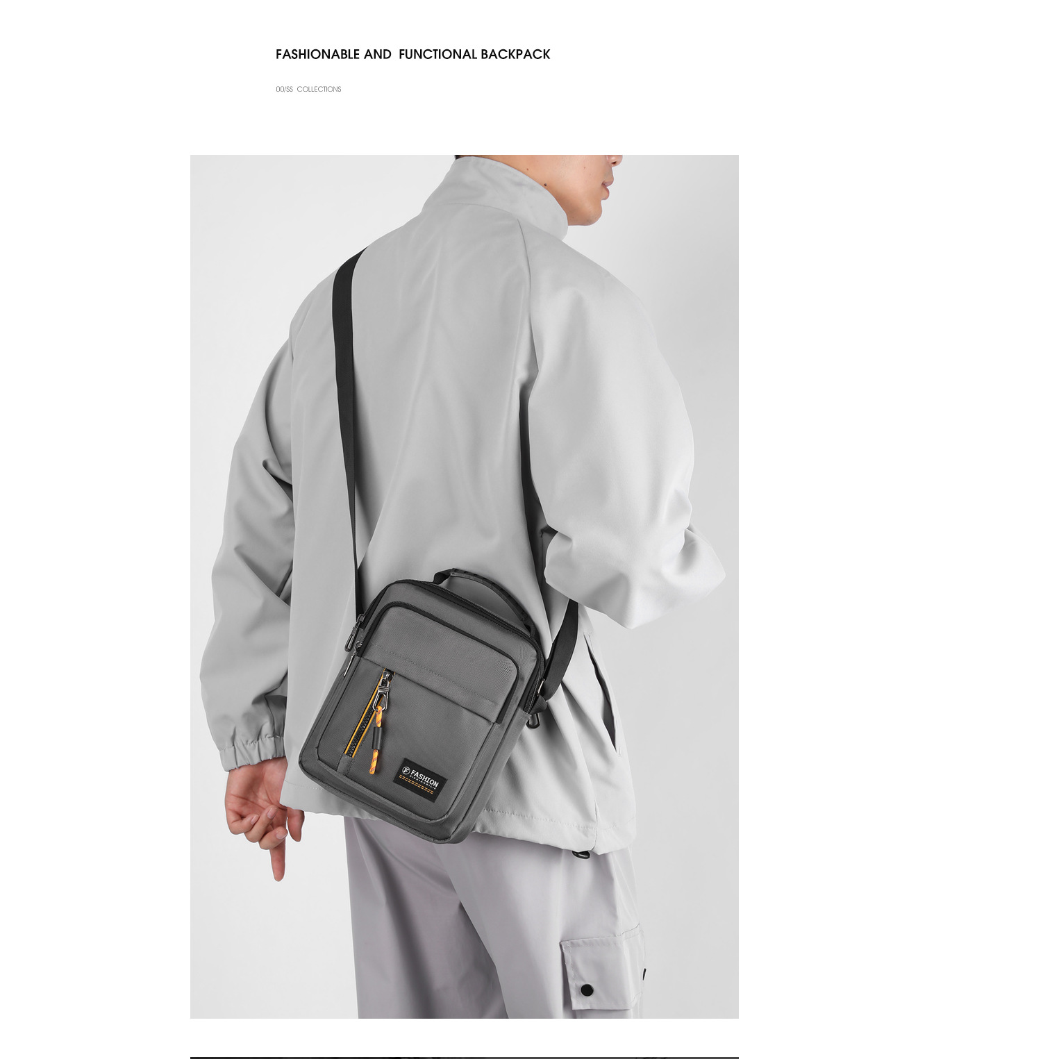 New simple and casual outdoor crossbody bag, men's outdoor waterproof trendy handbag, men's color-matched Korean-style single-shoulder bag Application Scenario