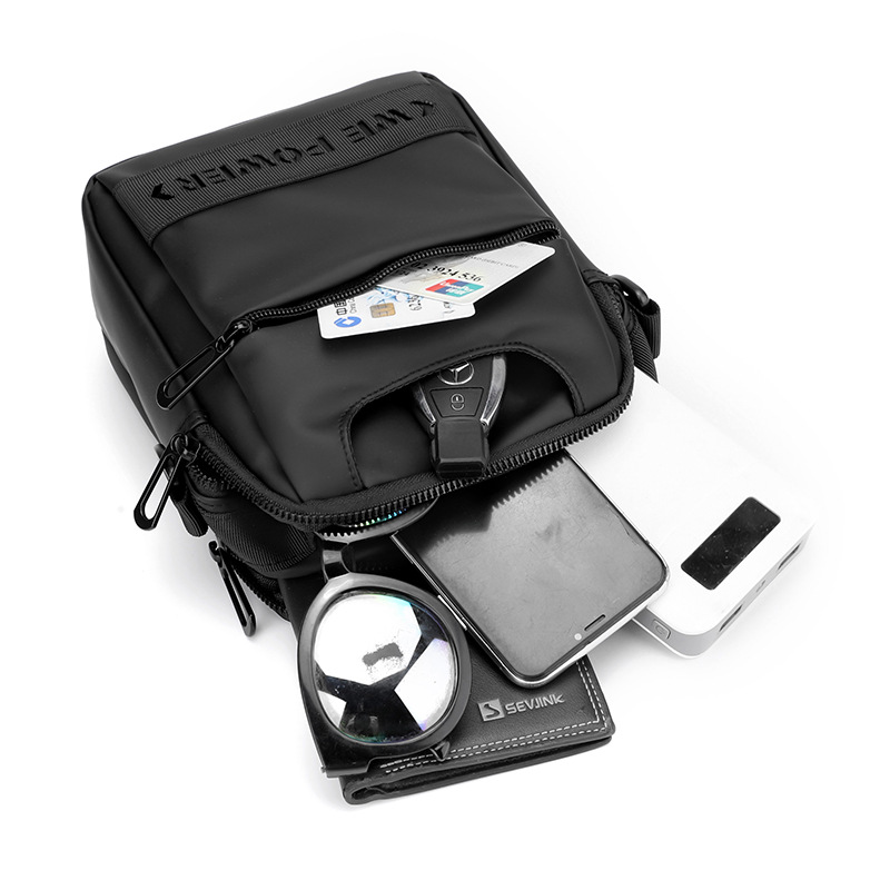 Wepower's new minimalist men's small bag, a trendy crossbody bag that can be worn with a belt, a shoulder bag, and a hand-held shoulder bag Item Picture