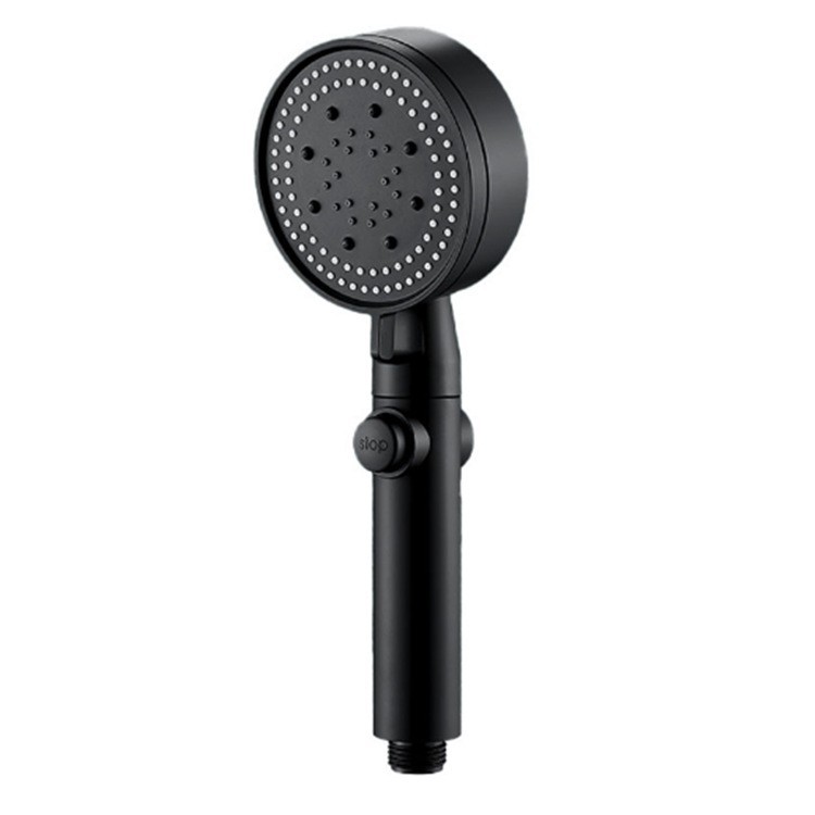 Pressurized showerhead, shower head set wholesale, Black Knight household shower handheld showerhead, bathroom stand Item Picture