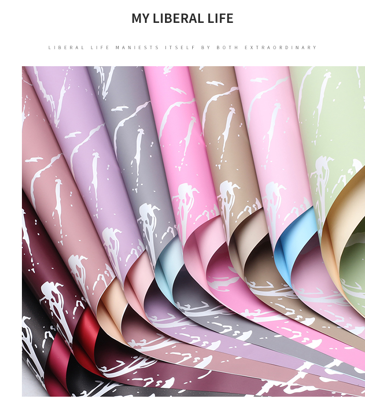 Marble, Ouya paper, flower wrapping paper, pattern, high-end feel, plastic film, waterproof, flower shop floral art pic 7
