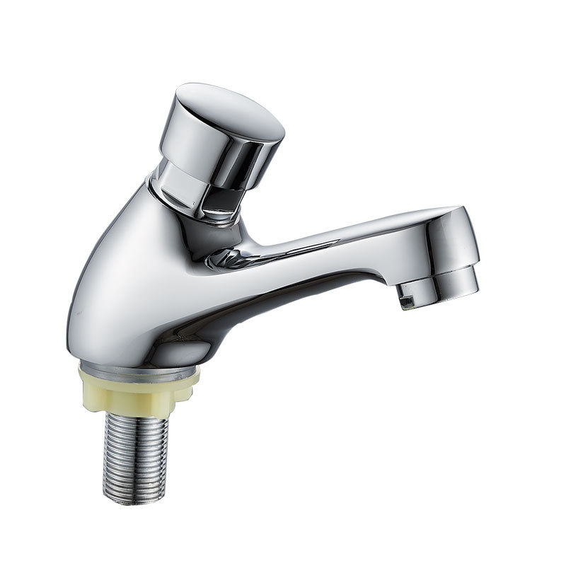 All-copper single-cold press-type delay faucet, hand-pressed cold and hot delay valve for public toilet washbasins Item Picture