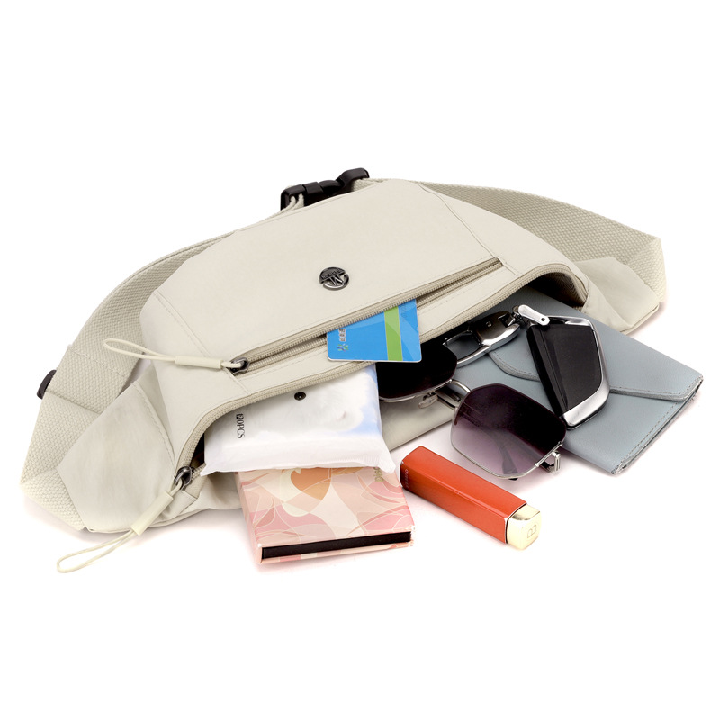 New sporty and casual waist bag for outdoor storage, simple solid color women's chest bag, crossbody backpack wholesale details Picture