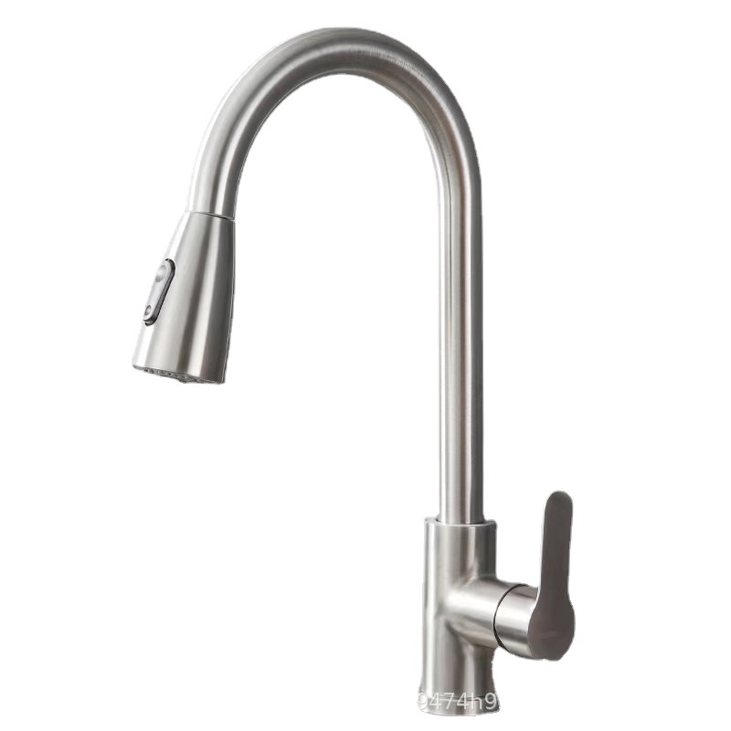 304 stainless steel cold and hot sliding kitchen sink, universal rotating telescopic sink, dishwashing sink, mixing faucet Item Picture