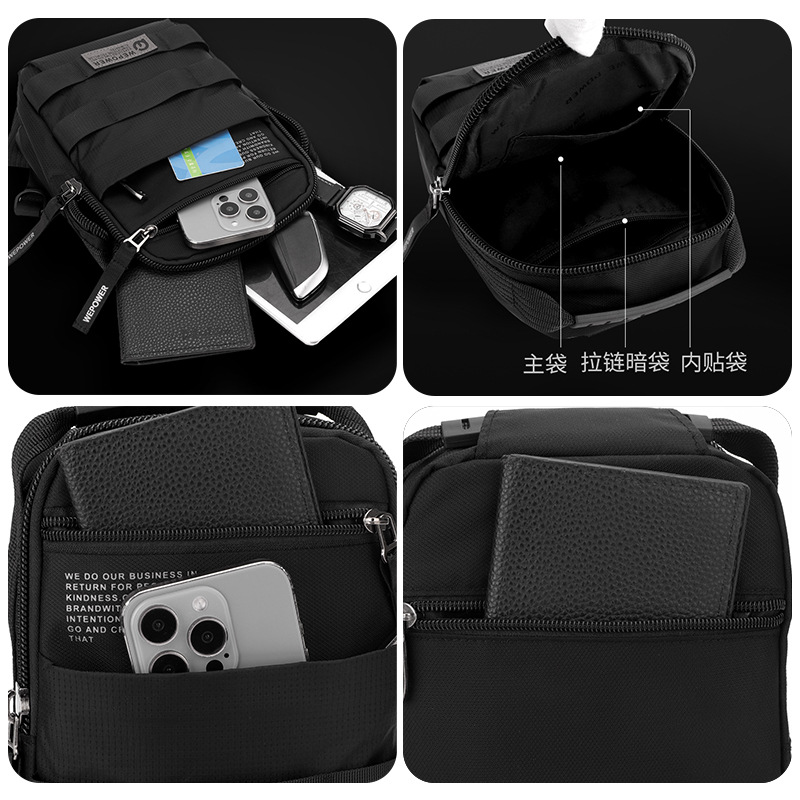 WEPOWER's new urban outdoor hand-held crossbody bag is a lightweight and trendy single-shoulder bag, as well as a fashionable business commuting chest bag Application Scenario