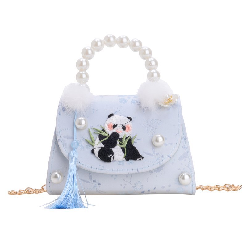 Children's bag, Chinese style butterfly flower, girls' crossbody bag, princess pearl handbag, single-shoulder crossbody bag Item Picture