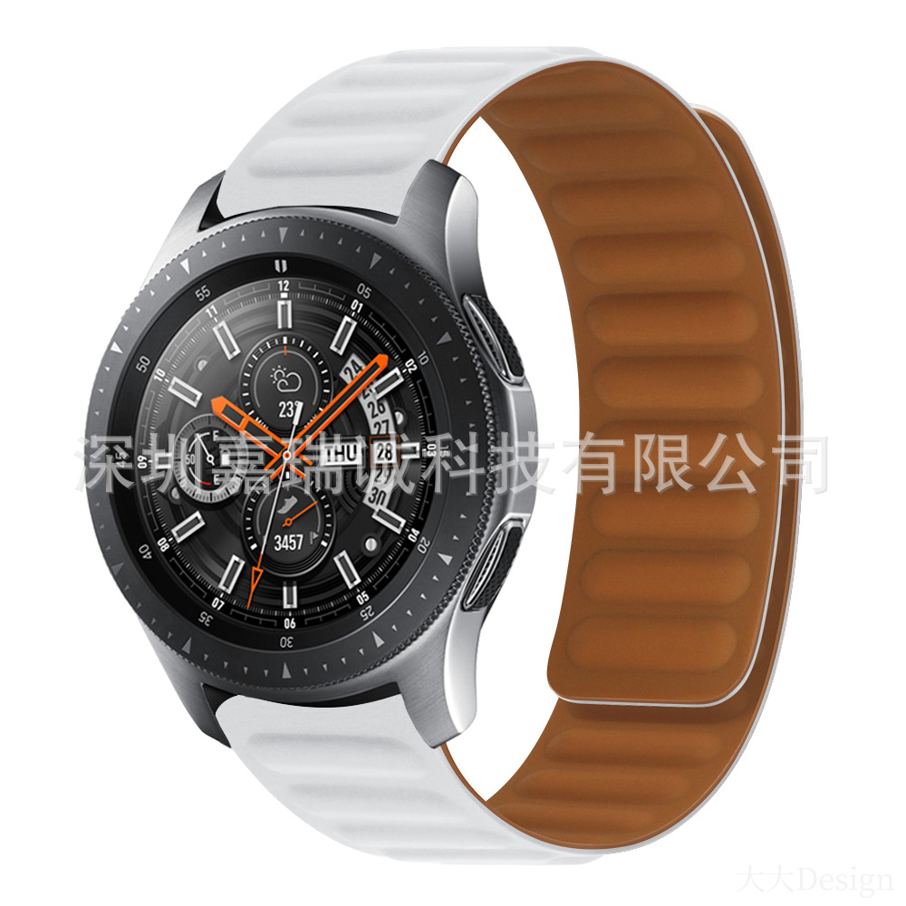 Compatible with Huawei gt4/gt5/PRO and Samsung watch4 silicone magnetic color-blocking 20/22MM watch straps Specification drawing