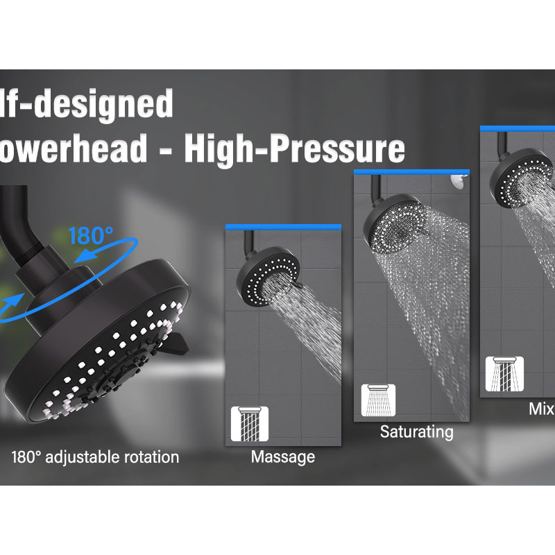 Cross-border American-style concealed shower head complete set, a full set of socket extension rod bracket, stainless steel hand-held shower head set Application Scenario