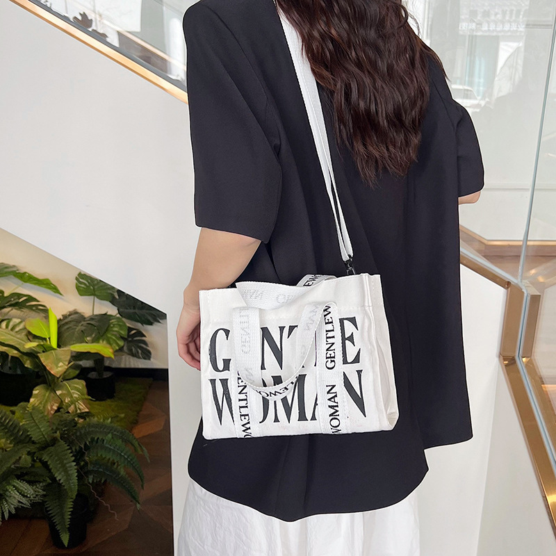 Fashionable letter canvas small bag for women, 2024 new style casual and stylish crossbody phone bag for going out, wholesale details Picture