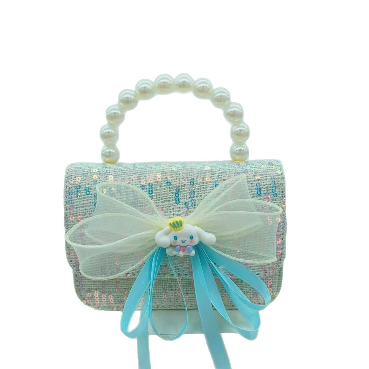 Melody Pearl hand-held princess bag, crossbody Kumi accessory bag, Bow Girl Lucky money bag, chain bag Item Picture
