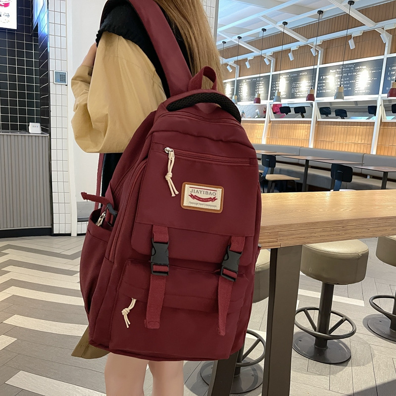 Korean version large-capacity junior high school female student 2023 new versatile forest-themed travel backpack for middle and high school students full figure