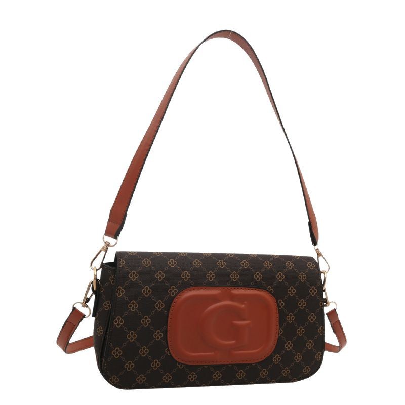 Retro printed single-shoulder bag 2025 new style, fashionable and versatile, small square underarm bag, casual and individual, hand-held crossbody bag for women Item Picture