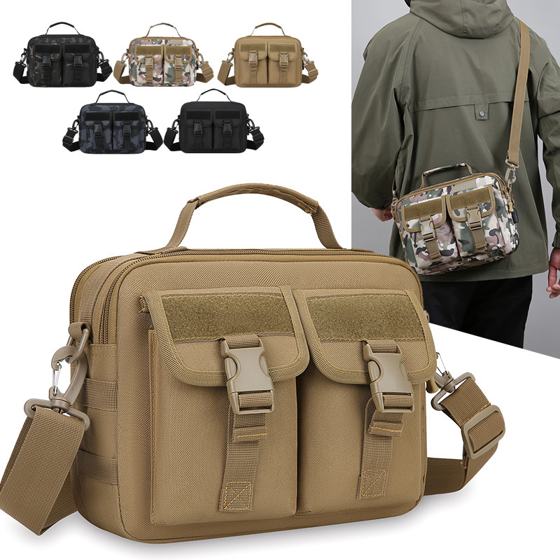 Single-shoulder bag, outdoor tactical multi-functional USB charging crossbody bag, military camouflage backpack, travel outdoor cycling bag Application Scenario