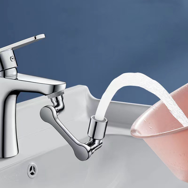 Cross-border manufacturer wholesale universal faucet rotating water outlet extension faucet bubble maker anti-splash faucet mechanical arm full figure