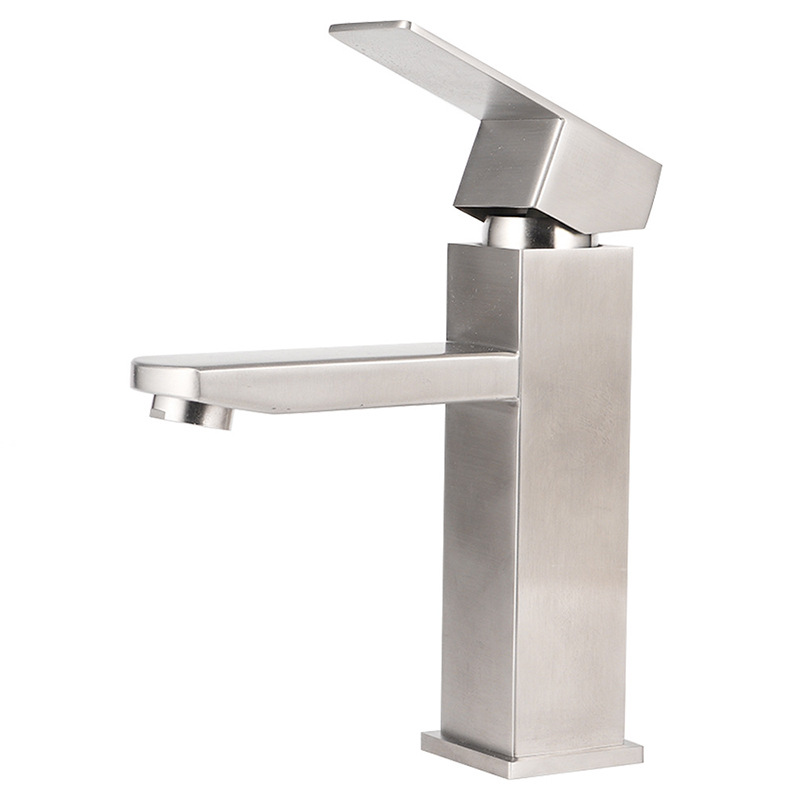 Black countertop basin faucet, bathroom hot and cold basin, washbasin, washbasin, household single-hole hot and cold faucet Item Picture