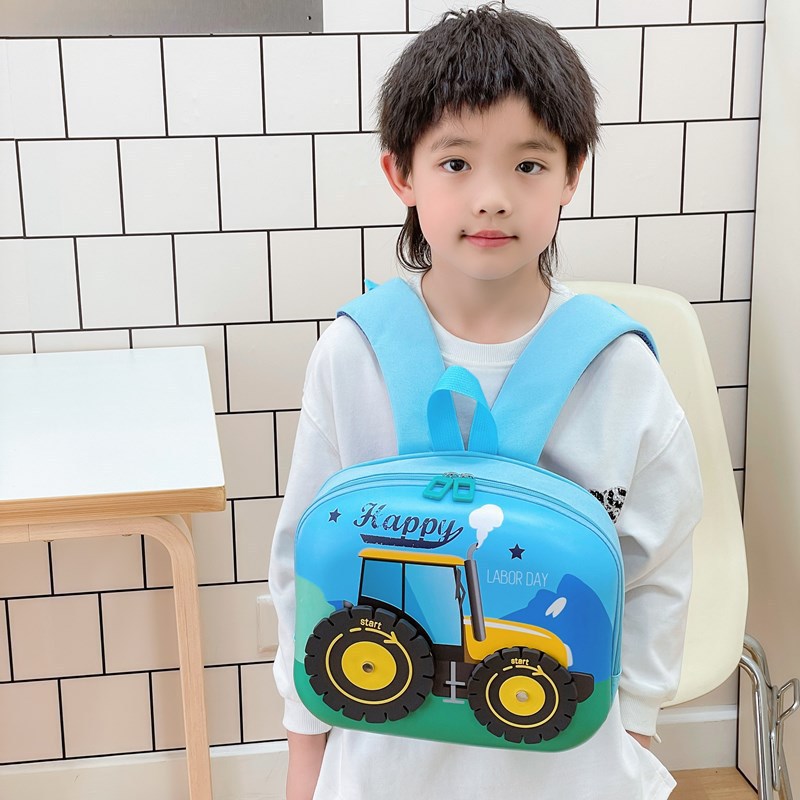 Children's hard-shell schoolbags, cartoon fashion, boys' engineering vehicles, light and fun backpacks, girls' little rabbits, small middle class Application Scenario
