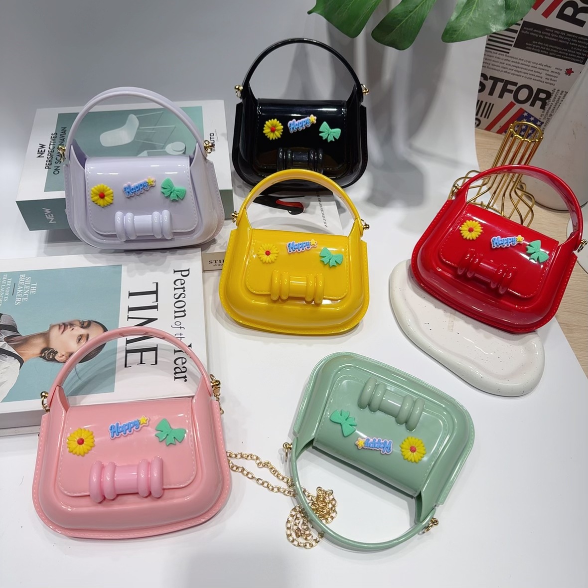 2025 Cross-border New best-selling jelly bag, hand-held bag, shoulder crossbody children's PVC bag, DIY children's bag full figure