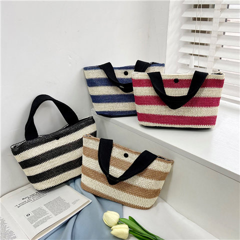 Woven bag, women's fabric bag, 2021 Summer new trendy fashion, trendy hand-held bag, shoulder bag, stylish design, tote bag details Picture