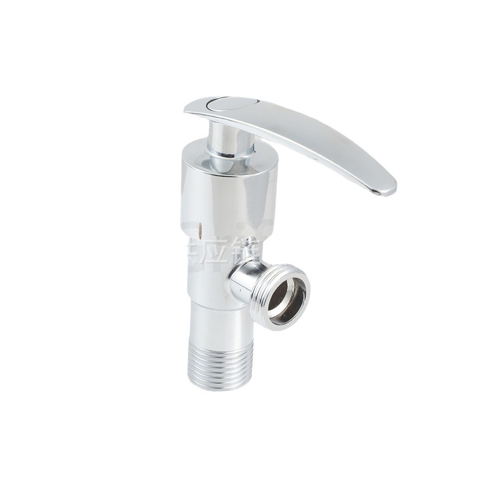 Electroplated stainless steel triangular valve, cold and hot water heater stop valve joint accessory, bathtub special faucet Item Picture