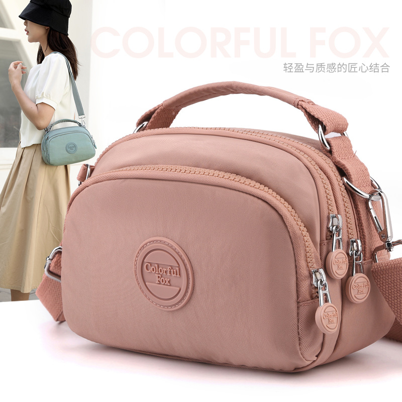 Colorful Fox's new fashionable mobile phone bag for women, multi-layered simple hand-held shoulder bag, water-resistant crossbody bag full figure