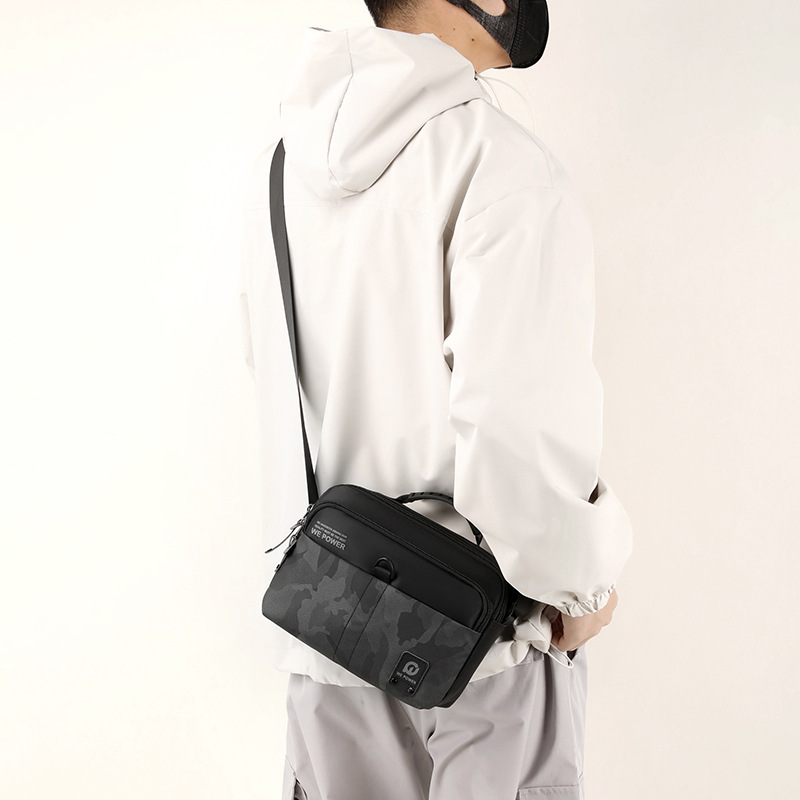 WEPOWER's new cross-border men's single-shoulder bag, casual multi-functional waist bag, nylon business men's crossbody bag Specification drawing