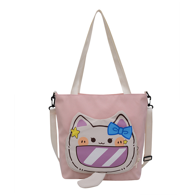 Tote bag, women's bag, single-shoulder bag, 2024 new style handbag, Korean cartoon sweet crossbody bag, tutorial bag, cross-border Item Picture