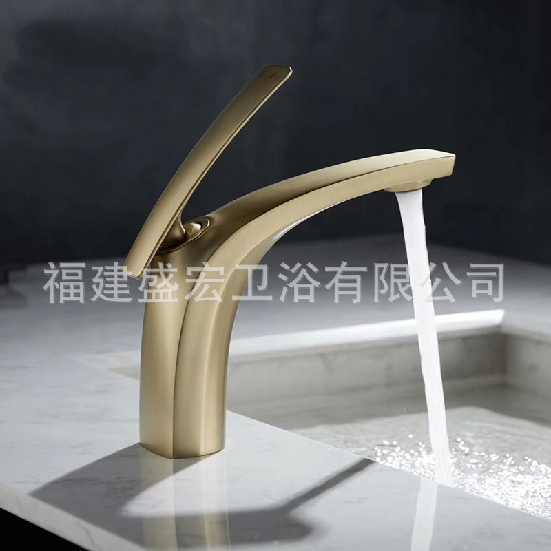 Foreign trade washbasin faucet, cold and hot bathroom, all-copper washbasin, countertop basin, washbasin, anti-splash and pressure-increasing faucet Specification drawing