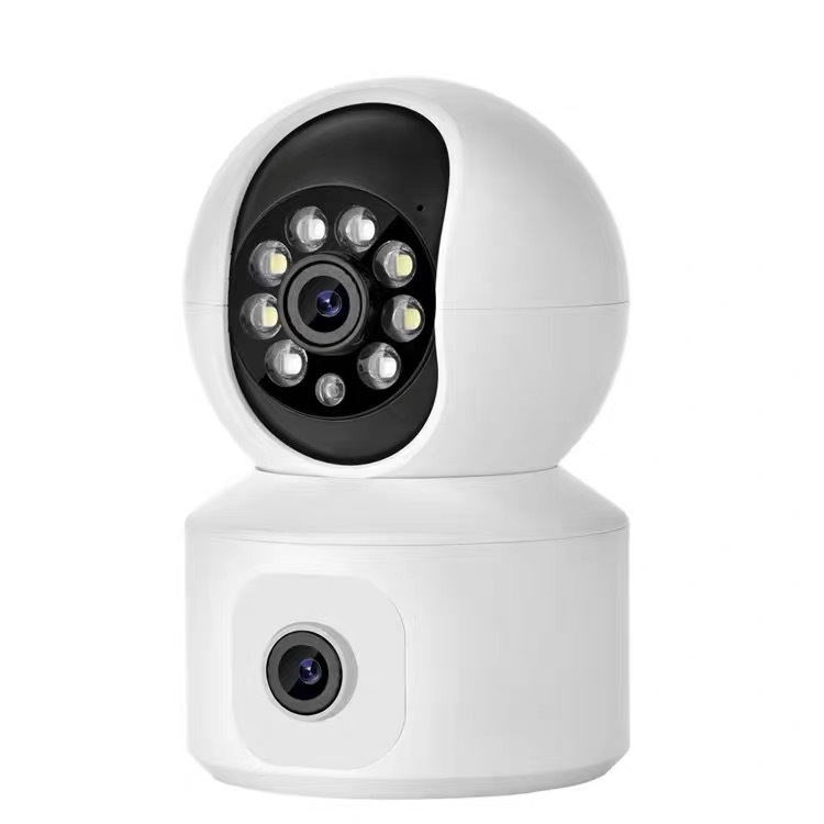High-definition dual-lens dual-screen wireless WIFI surveillance camera, icsee dome camera, high-definition indoor monitoring, shaking head Item Picture