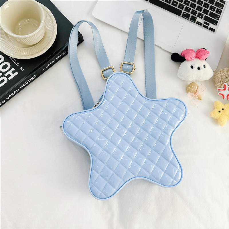 2025 New style fashionable star Backpack, diamond-shaped PVC jelly bag, fresh and sweet campus ladies' backpack Item Picture
