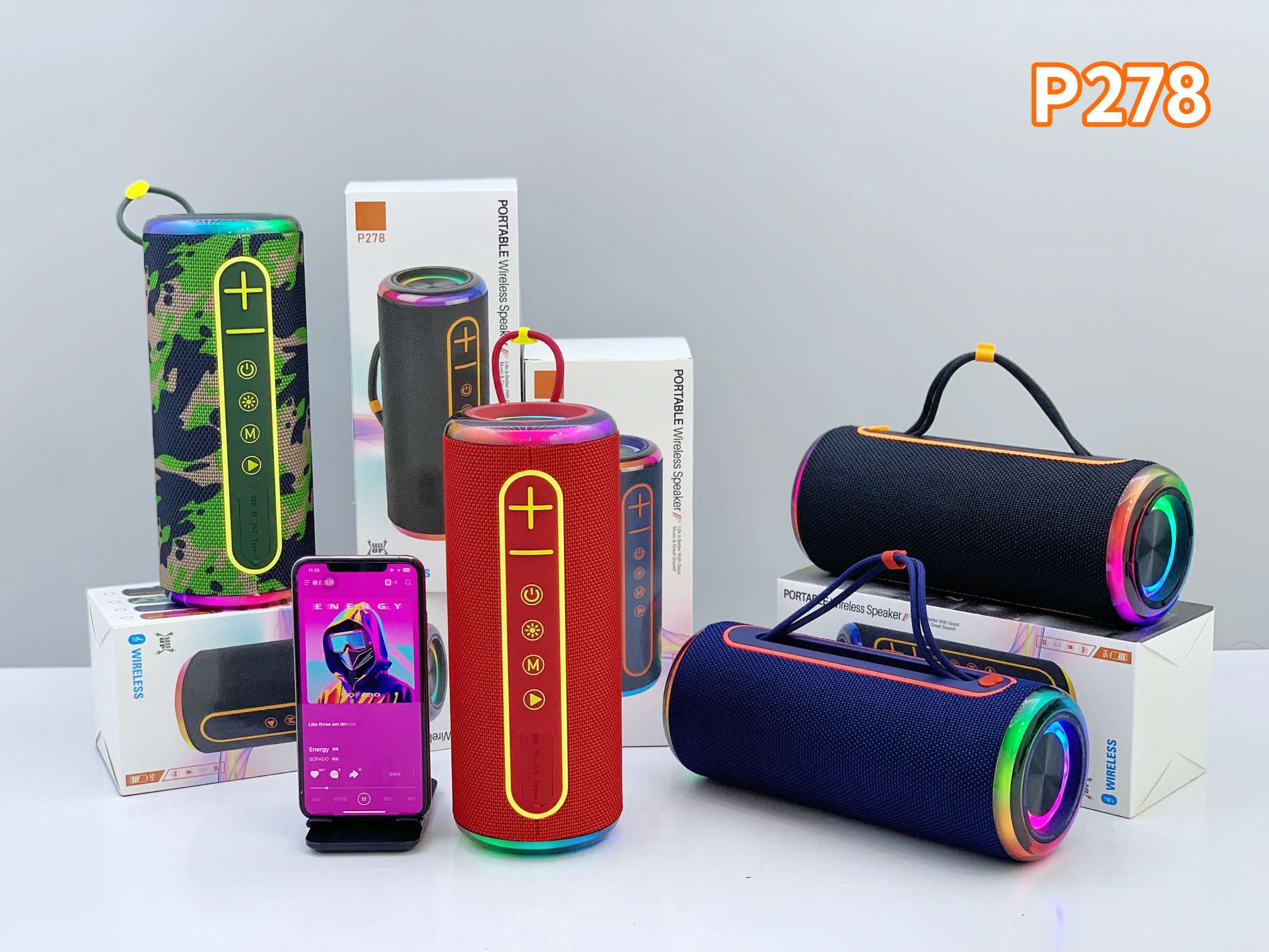 The p278 Bluetooth speaker with a radio and a USB flash drive (TF) can be inserted details Picture
