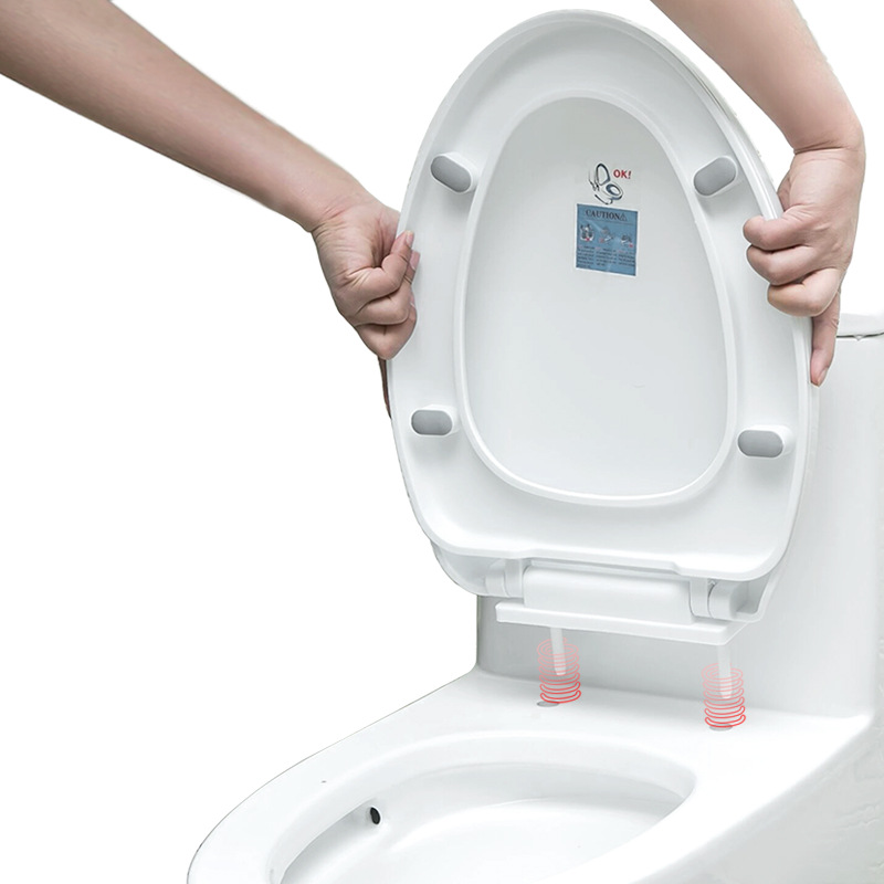 Thickened toilet seat cover, toilet seat cover, slow-lowering quick-release cover UV type, old-fashioned toilet dry toilet O-shaped cover accessories Item Picture