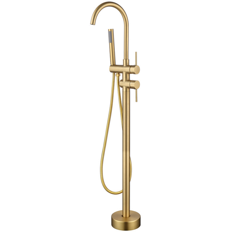 Floor-standing export bathtub faucet copper vertical shower head set, cold and hot hotel engineering shower head cross-border wholesale direct supply Item Picture