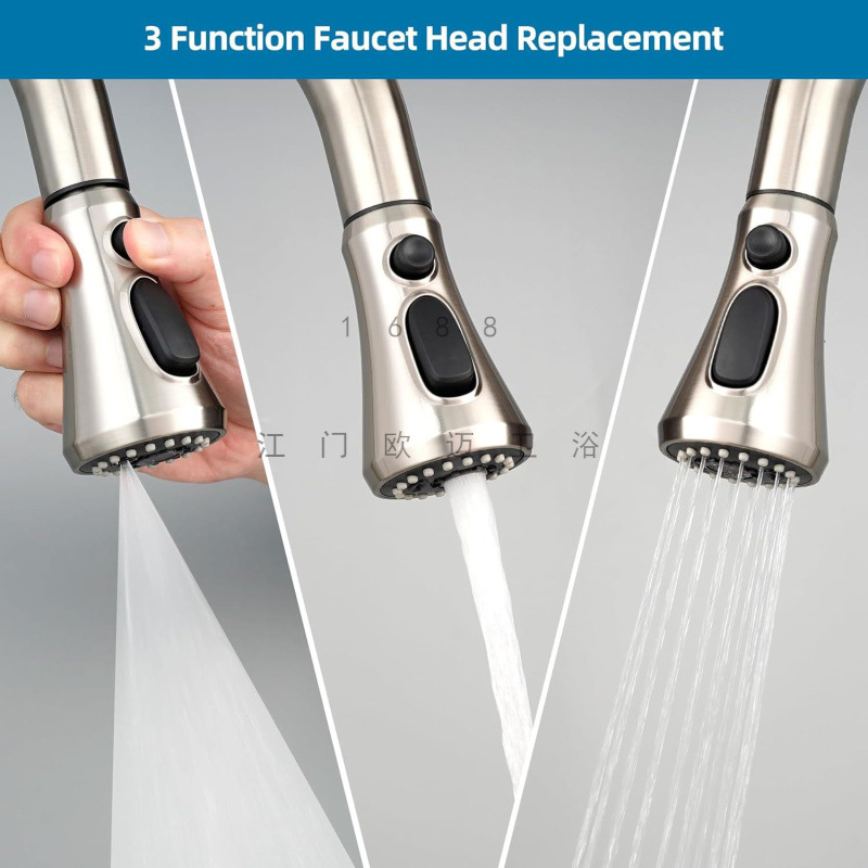 New - Cross-border kitchen showerhead pull-out faucet accessory replacement head bubbler European and American multi-functional nine-joint Application Scenario