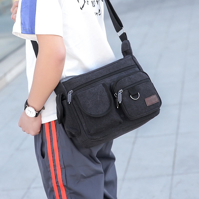 Men's canvas bag, British retro shoulder bag, large-capacity trendy business bag, casual travel handbag, crossbody bag Application Scenario