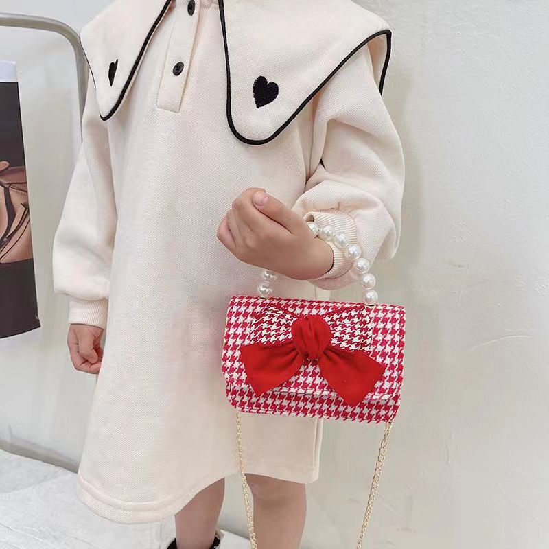 Children's New Year's bag: Stylish Little girl, cute girl crossbody bag, princess baby, red New Year greeting, fashionable and fragrant style Specification drawing