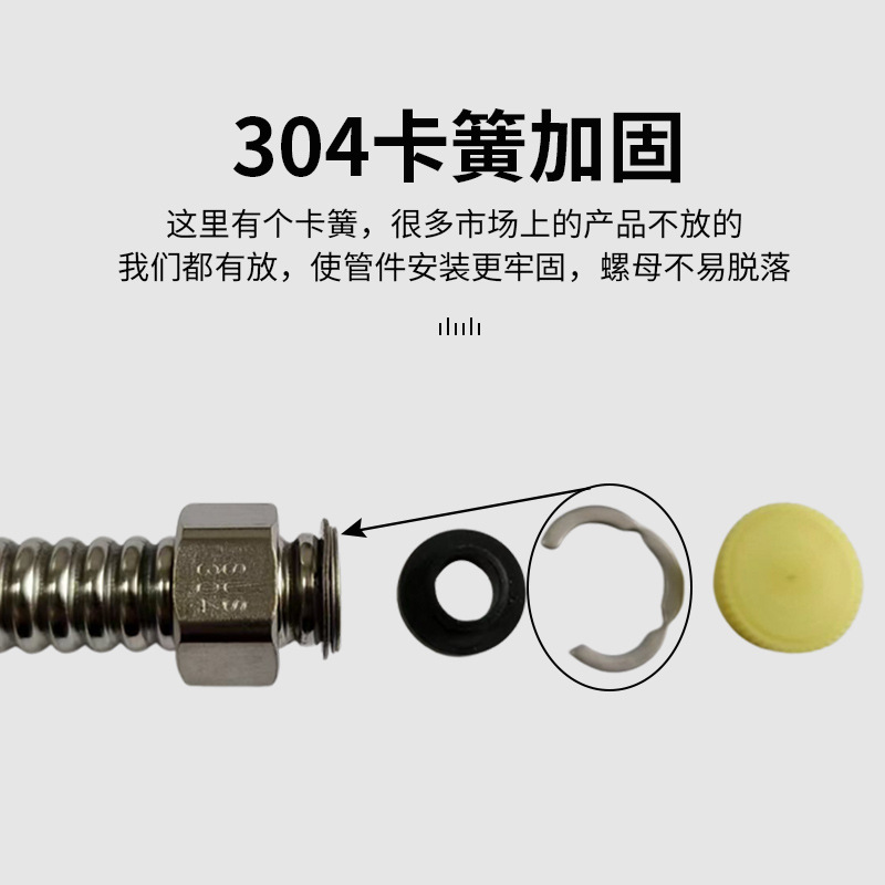 Modern and simple 304 stainless steel corrugated hose for kitchen, bathroom, toilet, water heater and hot and cold water Application Scenario