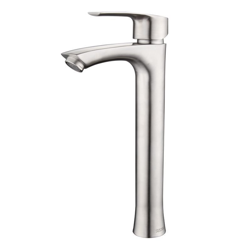Factory wholesale 304 stainless steel washbasin faucet, cold and hot lead-free brushed countertop basin with high washbasin faucet Application Scenario
