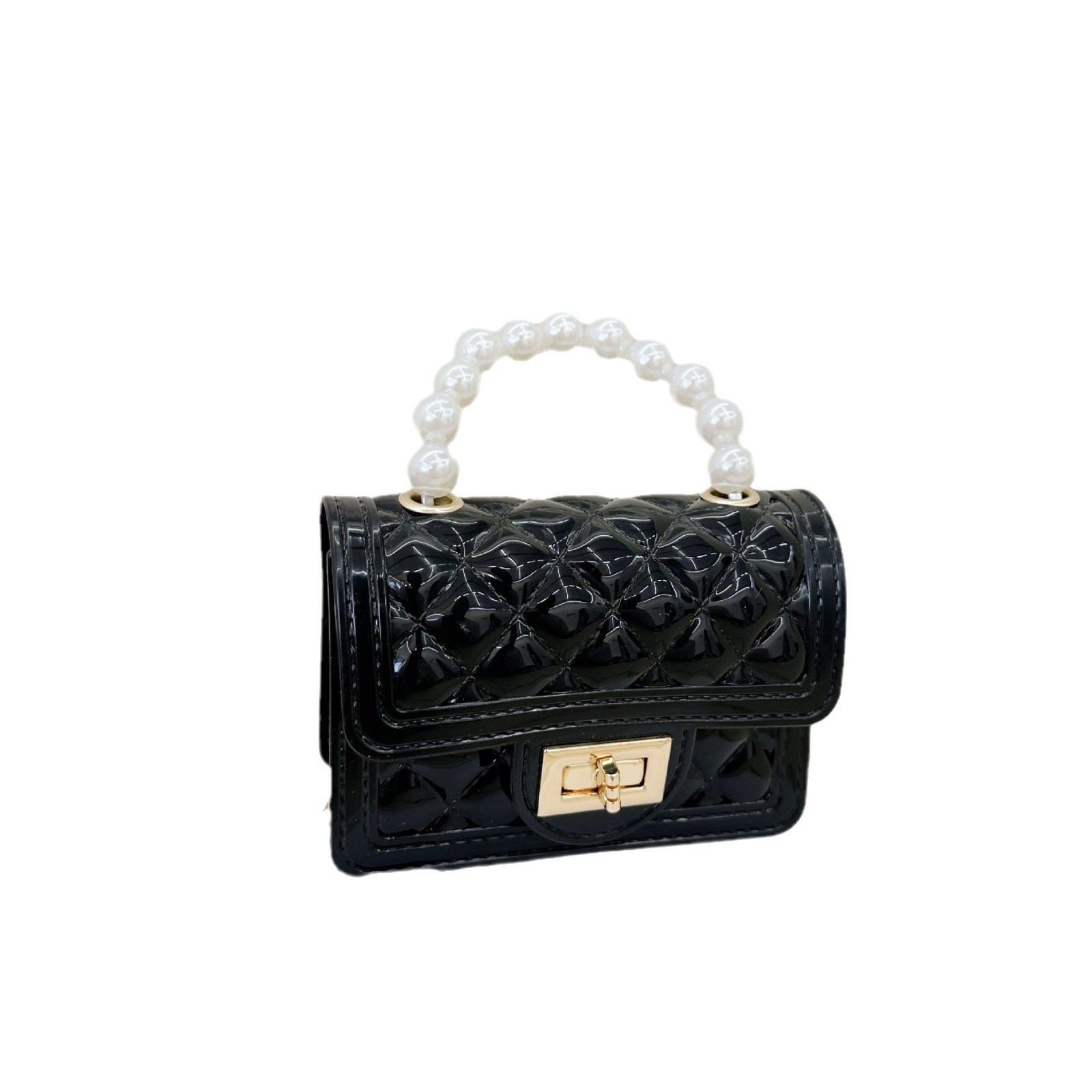 2025 New pearl bags, children's bags, handbags, single-shoulder bags, crossbody bags, ladies' bags, jelly bags, small diamond bags Item Picture