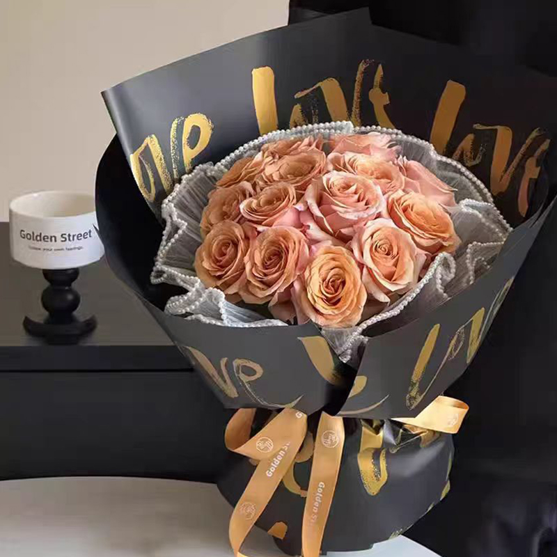 Yuyin Paper LOVE Flower Bouquet Wrapping Paper Waterproof Ouya Paper Wholesale diy Flower Shop bouquet wrapping paper details Picture