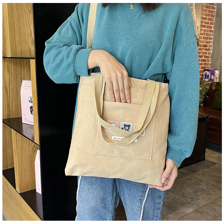 Korean student canvas single-shoulder bag 2024 new eco-friendly large-capacity crossbody bag, fresh and artistic printed tote bag Application Scenario