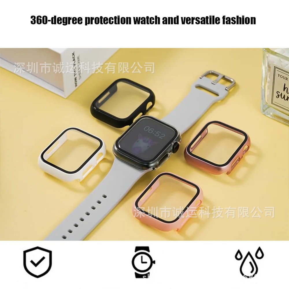Anti-drop PC oil-sprayed tempered film integrated iWatch s8 protective case for Apple watch Application Scenario