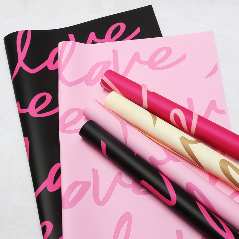 Big LOVE Yuyin Paper Flower wrapping Paper, Valentine's Day bouquet, flower shop gift wrapping paper, thickened wrapping paper details Picture