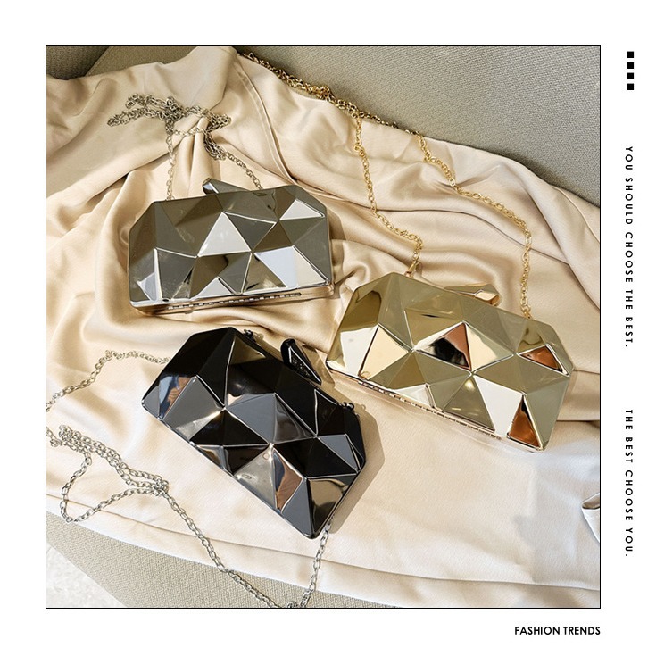 New cross-border acrylic bag, shiny and shiny box, mini small hand bag, clutch bag, banquet single-shoulder crossbody bag full figure
