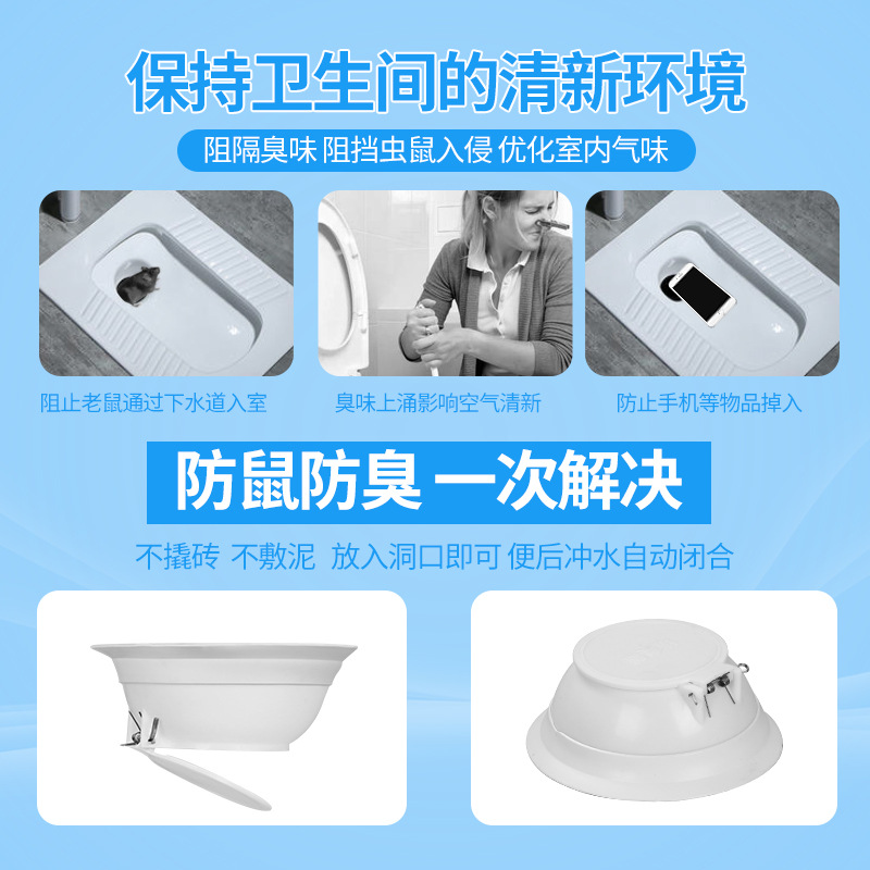 Squat toilet deodorizer, odor blocking device, universal squat toilet, squat pit deodorizer, toilet deodorizer core sealing cover plate type Specification drawing