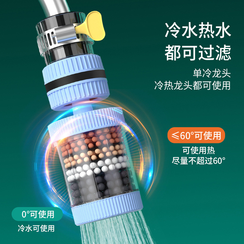 360° universal interface, detachable and washable faucet filter, household tap water splash-proof shower head, universal water purifier Specification drawing