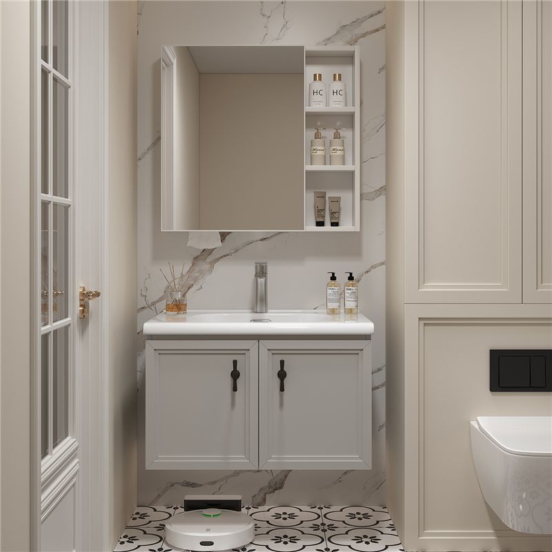 Aluminum alloy bathroom cabinet, ceramic integrated basin, bathroom washbasin cabinet set, washbasin countertop, integrated washbasin full figure