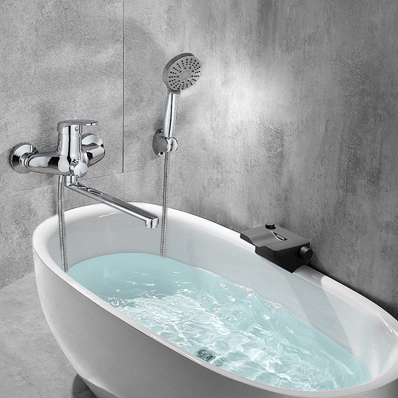All-copper shower head set, shower faucet, cross-border Central Asia, Eastern Europe, Russian bathtub faucet, three-in-one mixed water valve body details Picture