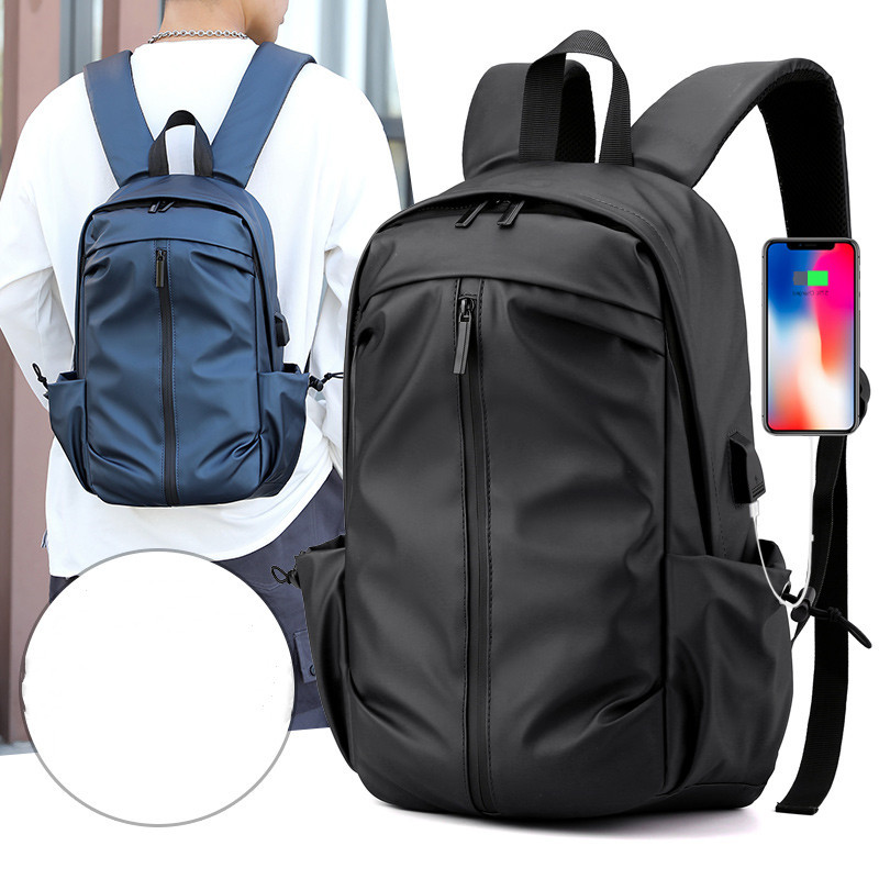 New men's commuting business backpack, USB charging shoulder computer bag, fashionable luggage backpack, simple travel bag full figure