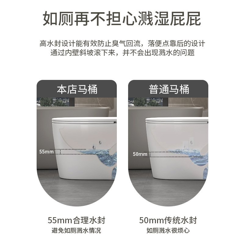 Household toilet, ceramic flush, small-sized super vortex siphon large-diameter water-saving, odor-proof and silent seat toilet details Picture