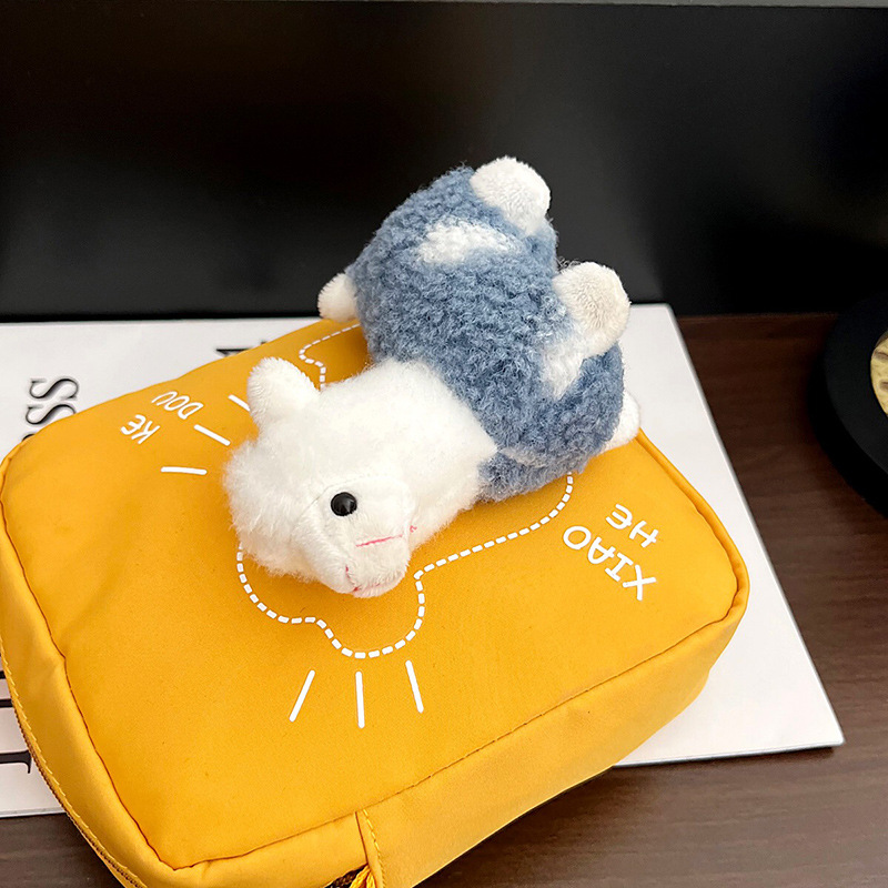 Japanese nylon small bag 2022 Spring New style trendy Korean Instagram small square bag personalized alpaca single-shoulder crossbody bag Specification drawing